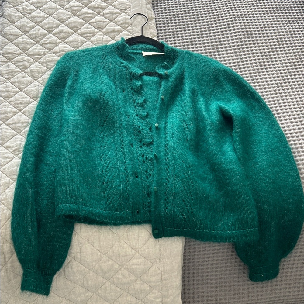 Sezane Angie Emerald Green sweater
